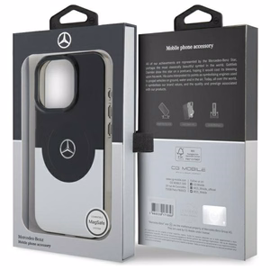 Mercedes dvigubo sluoksnio dviejų spalvų Magnetinis dėklas iPhone 16 Pro Max telefonui - sidabrinis
