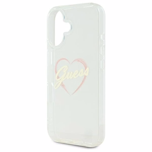 Guess IML Heart iPhone 16 dėklas telefonui - Skaidrus