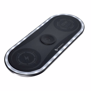 FORCELL F-ENERGY Ellipse belaidis įkroviklis 3in1 suderinamas su Apple Qi QC 15W juodas