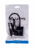 Lanberg AD-0017-BK vaizdo kabelio adapteris 0,2 m VGA (D-Sub) HDMI A tipo (standartinis) Juoda