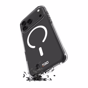 Puro Impact skaidrus D3O TPU+PC magnetinis dėklas telefonui iPhone 17 Pro Max - permatomas