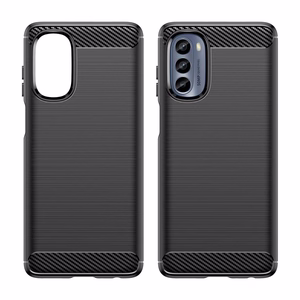 Carbon Case dėklas Motorola Moto G62 5G lankstus silikoninis anglies dangtelis juodas