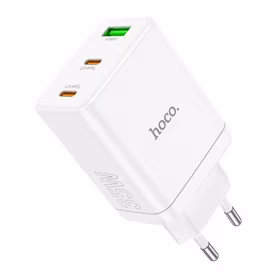 Įkroviklis Hoco 2 x USB C + USB A QC3.0 PD 3A 35W N33 baltas
