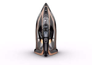 Tefal Ultimate Pure FV9845 – 3200 W steam iron with Durilium AirGlide Autoclean soleplate, black/copper