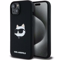 Karl Lagerfeld Silikoninis Choupette Head Magnetinis dėklas telefonui iPhone 15 Plus / 14 Plus – juodas