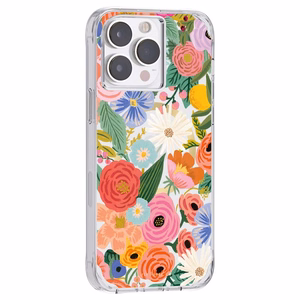 Rifle Paper Clear MagSafe dėklas, skirtas iPhone 14 Pro Max, „Garden Party Blush“ rašto