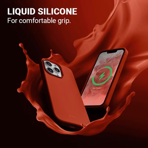Crong Color Cover Magnetic dėklas, skirtas iPhone 13 Pro Max, suderinamas su MagSafe, raudonas
