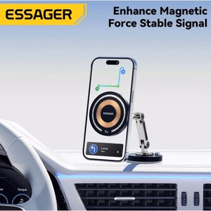 Automobilinis laikiklis Essager Stand, juodas (magnetinis / lipnus pagrindas)
