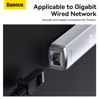 Baseus adapteris Lite Series - USB į RJ45 - 1000 Mbps (WKQX000102) baltas