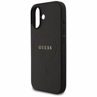 Guess Grūdėtas Žiedas Magnetinis dėklas telefonui iPhone 17 - juodas