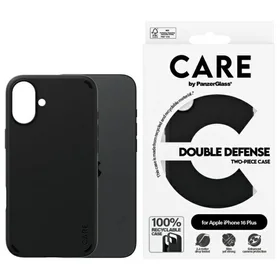 CARE by PanzerGlass dvigubos apsaugos dėklas telefonui iPhone 16 Plus - juodas