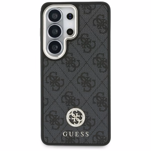 Guess 4G Big Rhinestone Triangle Strap MagSafe dėklas + dirželis Samsung Galaxy S26 Ultra juodas