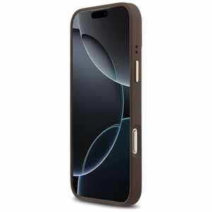 Guess Peony Hot Stamp Magnetinis dėklas telefonui iPhone 17 Pro Max - rudas