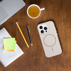 Blizgus magnetinis dėklas, suderinamas su MagSafe, IPHONE 14 PLUS baltas