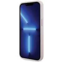 Guess GUHCP13LP4TDSCPP dėklas iPhone 13 Pro / 13 - rožinis kryžminis 4G metalinis logotipas
