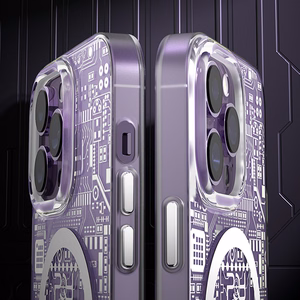Kingxbar PQY Geek Series magnetinis dėklas telefonui iPhone 14 Plus MagSafe auksinis