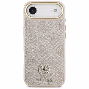 Guess 4G Strass Logo & Big Strap Metal Buttons Magnetinis dėklas telefonui iPhone Air - rožinė