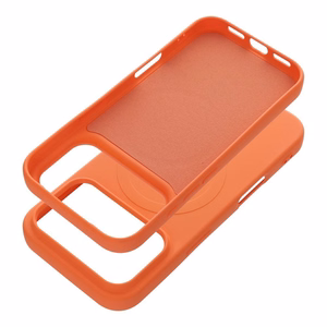 Silikoninis „Mag Cover“ dėklas, skirtas „iPhone 17 Pro Max / 18 Pro Max“, suderinamas su „MagSafe“, su kameros apsauga – oranžinis