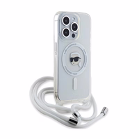 Karl Lagerfeld Crossbody IML Karl Head Magnetinis dėklas telefonui iPhone 15 Pro – permatomas