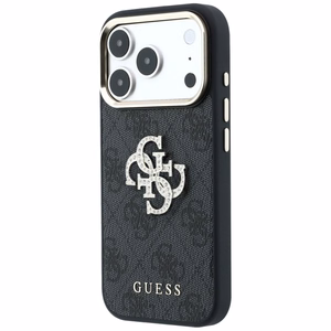 Guess 4G & Big Strass Logo dėklas, skirtas iPhone 18 Pro / 17 Pro – juodas