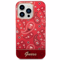 Guess GUHCP14XHGBNHR iPhone 14 Pro Max 6.7" raudonas/raudonas kietas dėklas Bandana Paisley