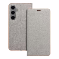 Dėklas telefonui LUNA Book auksinis SAMSUNG S24 FE sidabrinis