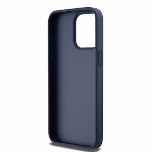 DKNY Odinis mono juosta ir metalinis logotipas dėklas telefonui iPhone 15 Pro Max - mėlynas