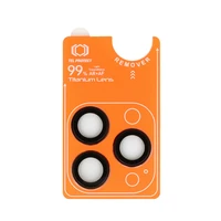 Apsauginis stiklas Tel Protect Titanium Lens 99% AR ant kameros Iphone 15 Pro/15 Pro Max juodas (3 lęšiai)