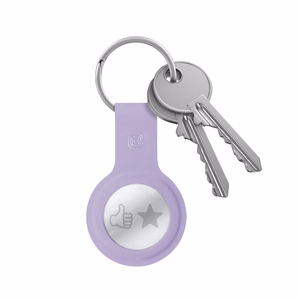 Crong silikoninis apsauginis dėklas su raktų žiedu, skirtas Apple AirTag 1 / 2, violetinis