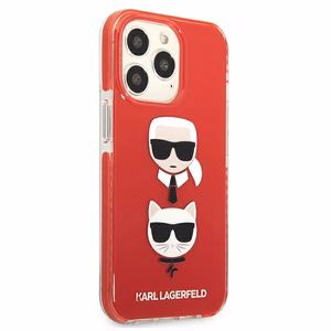 Karl Lagerfeld Karl & Choupette Head dėklas telefonui iPhone 13 Pro / iPhone 13 - raudonas