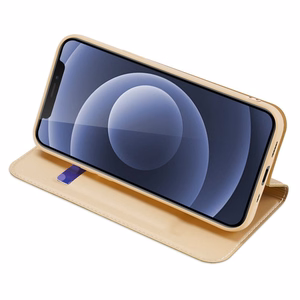 DUX DUCIS Skin Pro knygos stiliaus dėklas telefonui iPhone 13 mini (m) - auksinis (m)