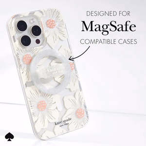 MagSafe magnetinis telefono laikiklis pirštui Kate Spade New York Magnetic Loop Grip, „The Sparkle Silver“