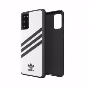 Adidas PU formuojamas dėklas Samsung Galaxy S20+ - baltas ir juodas