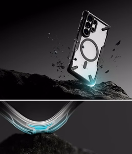 Ringke Fusion X Magnetic MagSafe Dėklas for Samsung Galaxy S26 Ultra - Clear juodas