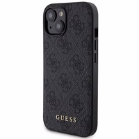 Guess 4G Metal Logo dėklas telefonui rinkinys iPhone 15 + 5000mAh Magnetinė išorinė baterija - juoda