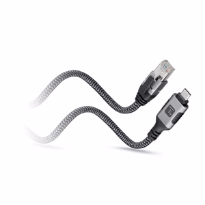 Techly ICOC U3C-RJ45-010 tinklo laidas Sidabrinis, Juodas 1 m Cat6 F/UTP (FTP)