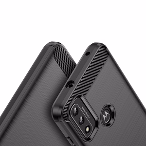 Carbon dėklas lankstus dangtelis Motorola Moto G Play 2022 juodas