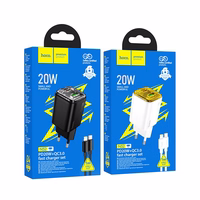 Įkroviklis telefonui Hoco USB A + USB C QC3.0 PD 3A 20W + kabelis USB C į Lightning N52 baltas