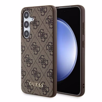 Guess 4G Metal Gold Logo dėklas telefonui Samsung Galaxy S24 - rudas