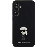 Karl Lagerfeld silikoninis Ikonik Metal Pin dėklas telefonui Samsung Galaxy S23 FE - juodas