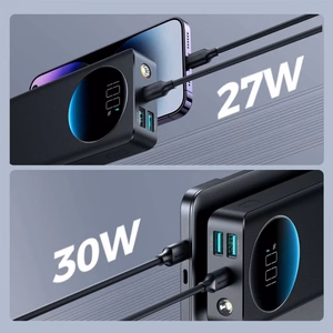 Išorinė baterija Joyroom JR-PBF02 juoda 20000mAh (30W) + Type-C laidas