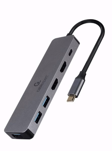 Gembird A-CM-COMBO3-03 USB tipo C 3 viename kelių prievadų adapteris (Hub + HDMI + PD)