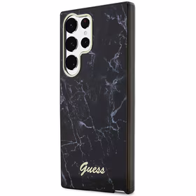 Guess GUHCS23LPCUMAK S23 Ultra S918 juodas/juodas kietas dėklas Marble