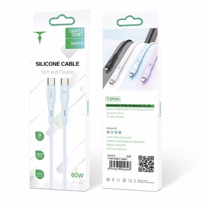 T-PHOX LAIDAS GENTLE USB-C/USB-C 60W 1M BALTAS