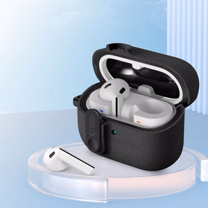 "Tech-Protect" plonas dėklas su kabliuku, skirtas "Samsung Galaxy Buds 3 / 3 FE / 3 Pro" - juodas