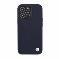 BMW Silicone Signature dėklas telefonui iPhone 13 Pro Max 6.7" - tamsiai mėlynas