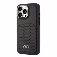 Audi Sintetinės odos Magnetinis iPhone 16 Pro Max 6.9" juodas/juodas kietas dėklas AU-TPUPCMIP16PM-GT/D3-BK