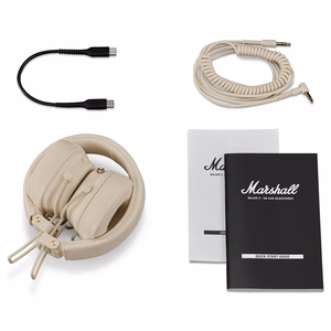Belaidės ausinės Marshall Major V On-Ear Bluetooth kreminės