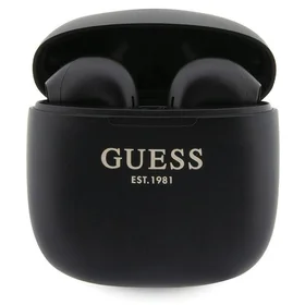 Guess GUTWST26PSK TWS Bluetooth ausinės + įkrovimo stotelė - juodos Classic EST logotipas
