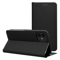 Dėklas telefonui (m) - LUNA Book Carbon IPHONE XR juodas